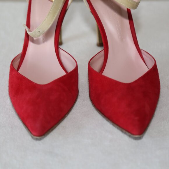 EUC Fauzian Jeunesse suede leather pumps pointed toes made in Italy SIZE 36 - Picture 2 of 7